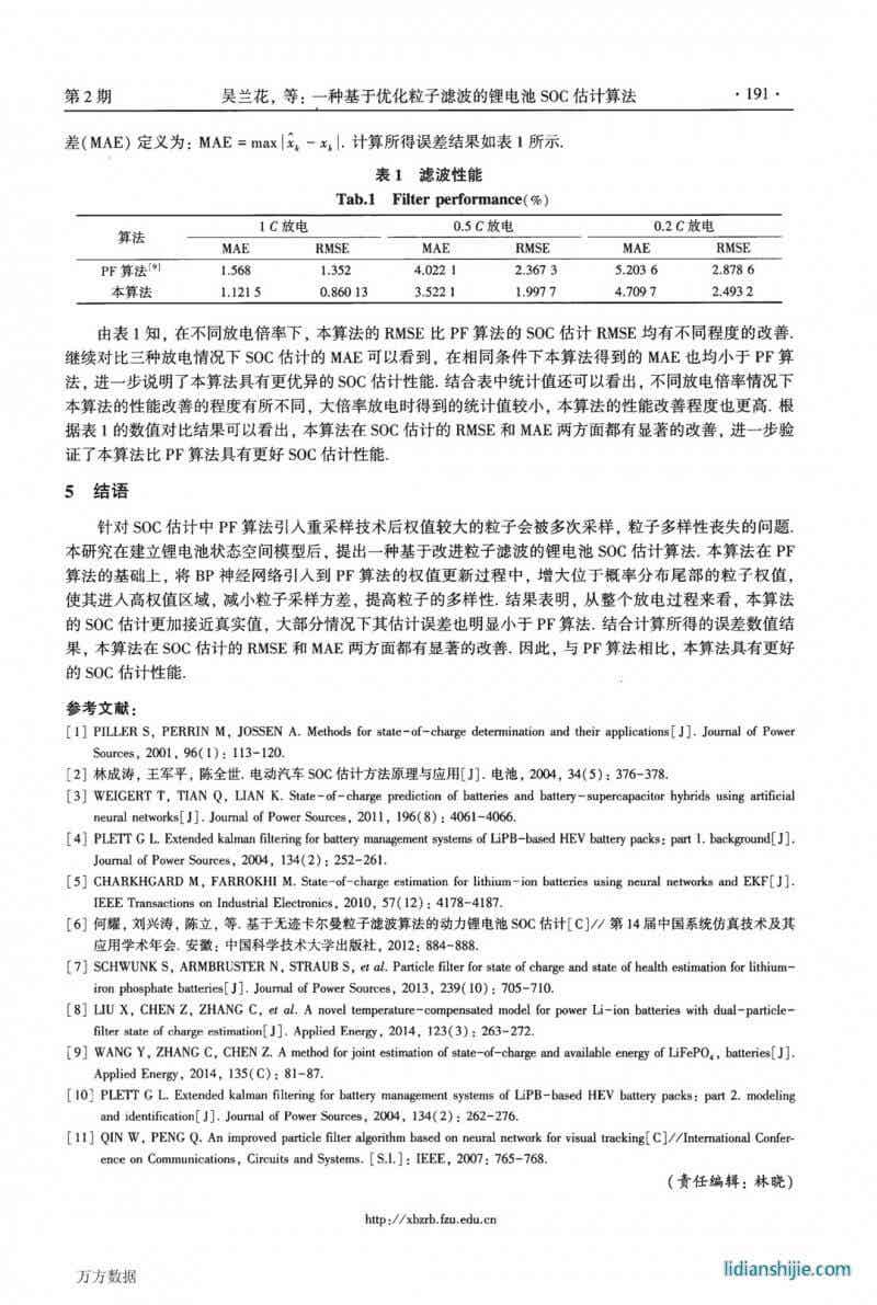 一種基于優化粒子濾波的鋰電池SOC估計算