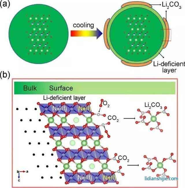 高鎳層狀材料在降溫過程中的表面重構機理